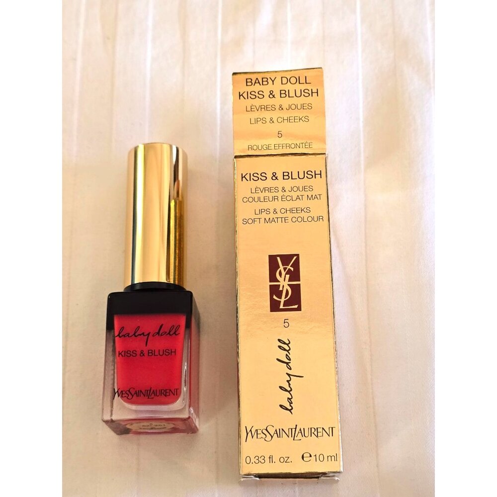 YSL Baby Doll Kiss & Blush Lip Tint Cheek Tint 5 Rouge Effrontee MU2